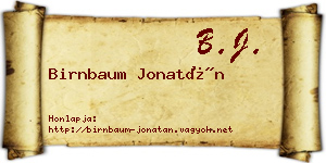 Birnbaum Jonatán névjegykártya